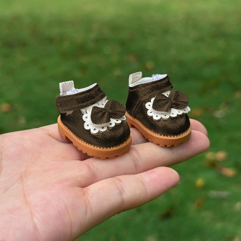Jojedomo Compatible with Labubu Doll Shoes for 17cm Doll,Shoes Used for Labubu Accessories(GZA-Brorn) - Image 3